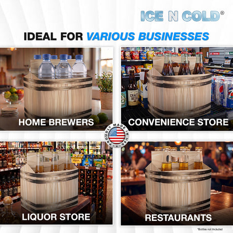 6pk Cardboard Carrier (Barrel) 12oz Bottles & Cans | Made In USA ICE N COLD®