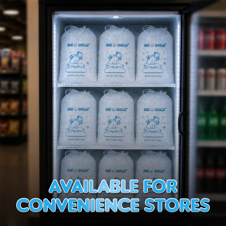ICE N COLD® 5lb Ice Bags with Drawstring Closure | 37 mic Thickness | Portable Storage and Freezer Keeper