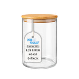 Borosilicate Glass Storage Canisters with Bamboo Lids - Airtight Pantry Jars for Flour, Sugar, Rice, Pasta, Coffee & Candles - Clear Kitchen Containers