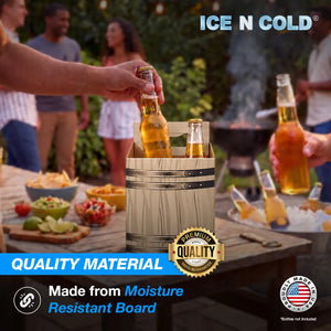 4pk Cardboard Carrier (Barrel Brown) - 12oz Bottles & Cans ICE N COLD®
