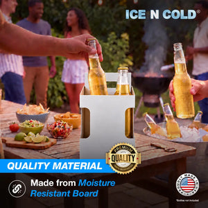 4pk Cardboard Carrier (White, Label View) - 12oz Bottles & Cans (Copy) ICE N COLD®