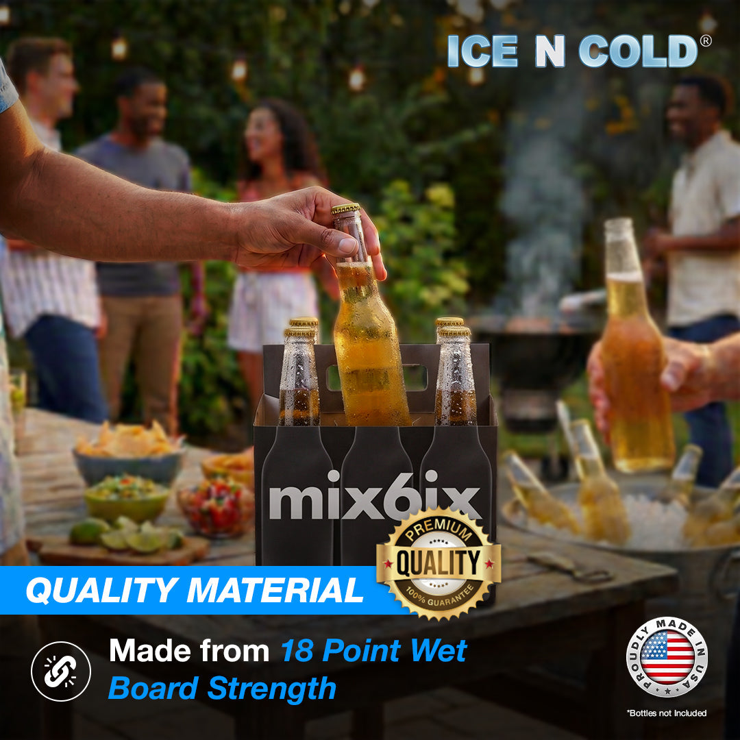 6pk Cardboard Carrier (X-Ray) 12oz Bottles & Cans | Made In USA ICE N COLD®