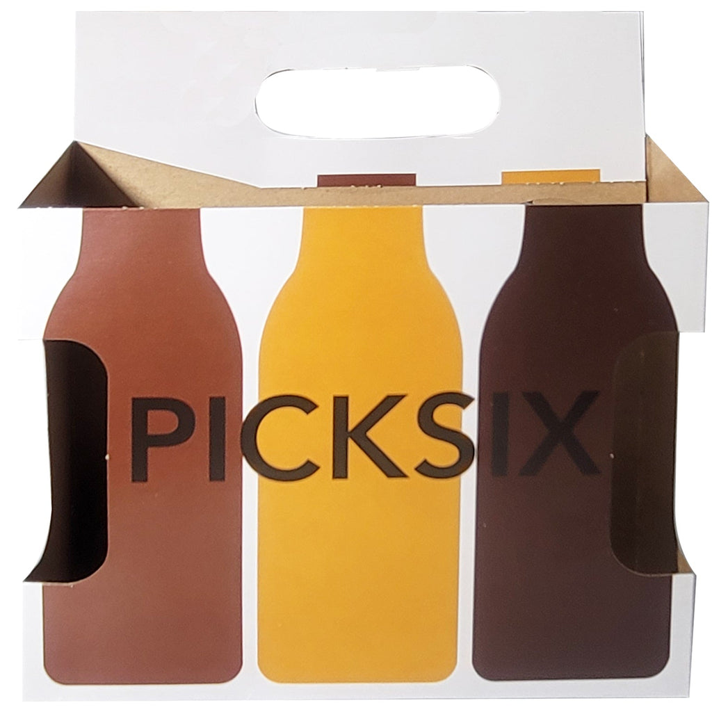 6pk Cardboard Carrier (Die-Cut Bottle Design) | Holds 6pk 12oz Bottles