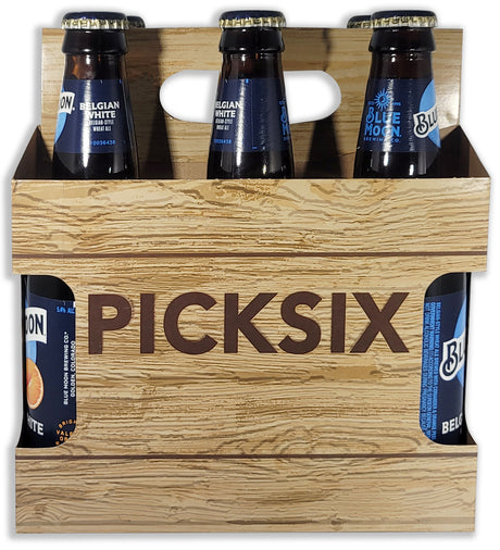 6pk Cardboard Carrier (Die-Cut Crate Design) | Holds 6pk 12oz Bottles
