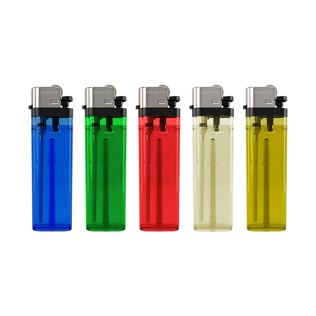 Solar Lite® Clear Lighters | 50ct | Bonus Free 5-Pack lighters Included with Every 50pk Purchase. ICE N COLD®