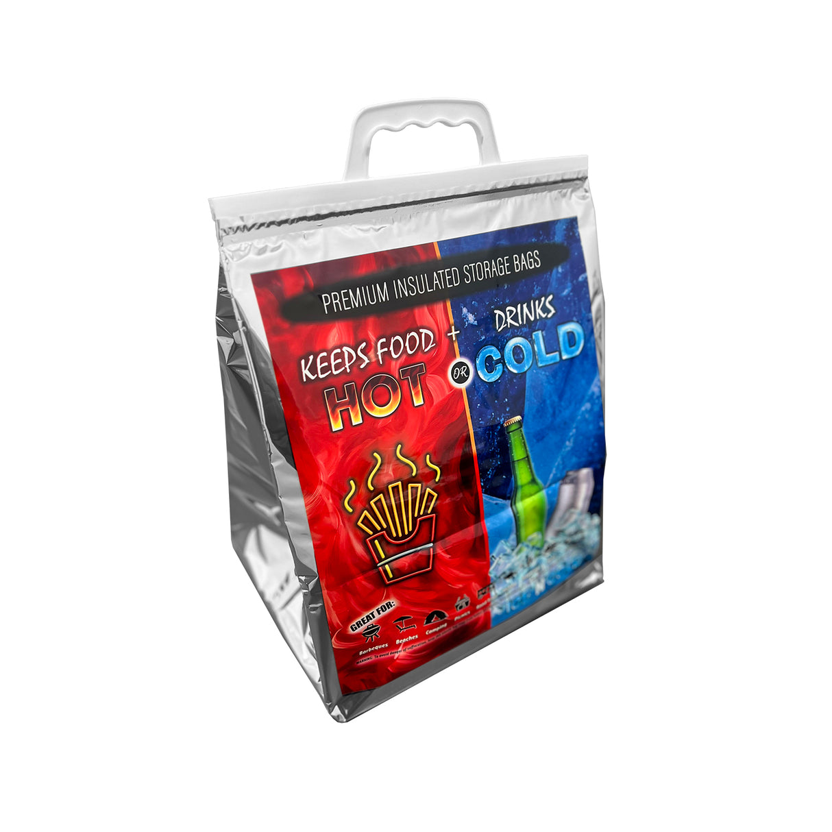 ICE N COLD® Medium Hot & Cold Insulated Cooler Bags - Thermal Bags holds up to 30 lbs - Available in multiple quantities