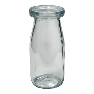 6.76 oz / 200ml Vintage Glass Bottle with Leakproof Clear Lid, Reusable & Eco-Friendly – Ideal for Milk, Juices, Smoothies, Infused Water, BPA-Free Glass Bottle