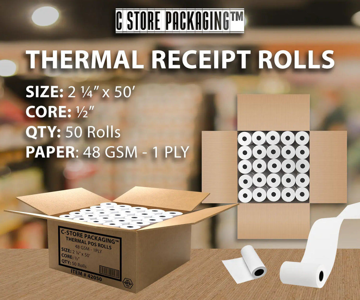 Thermal Paper - POS Receipt Paper Rolls - Credit Card Receipt Paper Jay's Import & Export