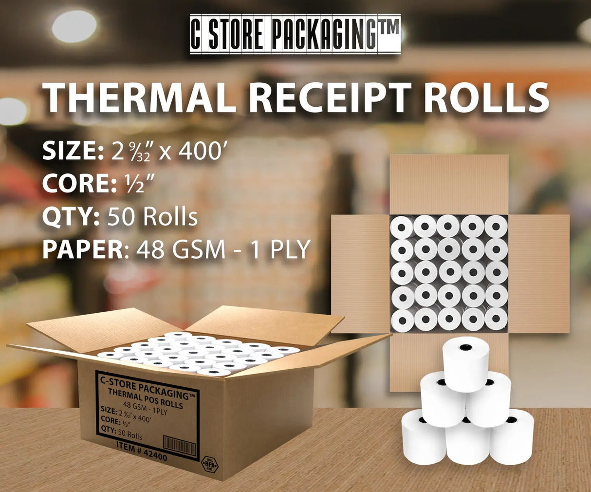 Thermal Paper - POS Receipt Paper Rolls - Credit Card Receipt Paper Jay's Import & Export