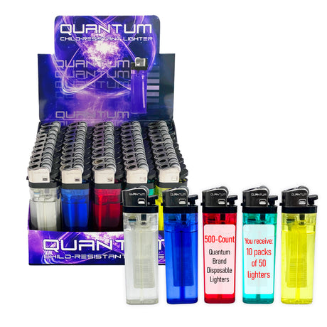 Quantum® Clear Lighters | 50ct | Bonus Free 5-Pack lighters Included with Every 50pk Purchase.