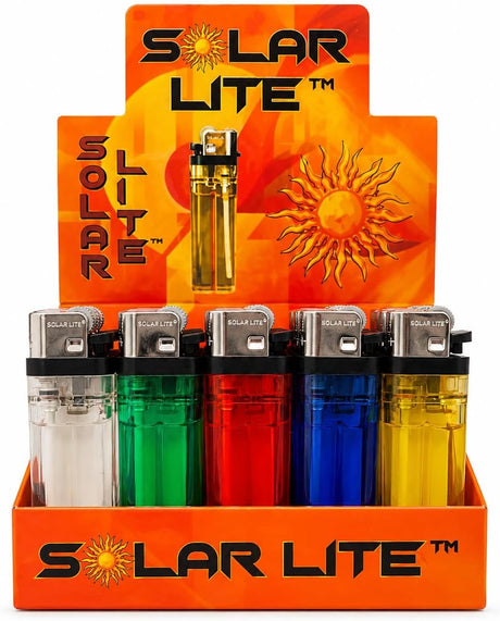 Solar Lite® Clear Lighters | 50ct | Bonus Free 5-Pack lighters Included with Every 50pk Purchase. ICE N COLD®
