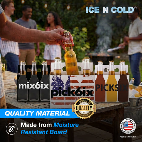 6pk Variety Pack Cardboard Carrier (Variety Pack) 12oz Bottles & Cans | Made In USA ICE N COLD®
