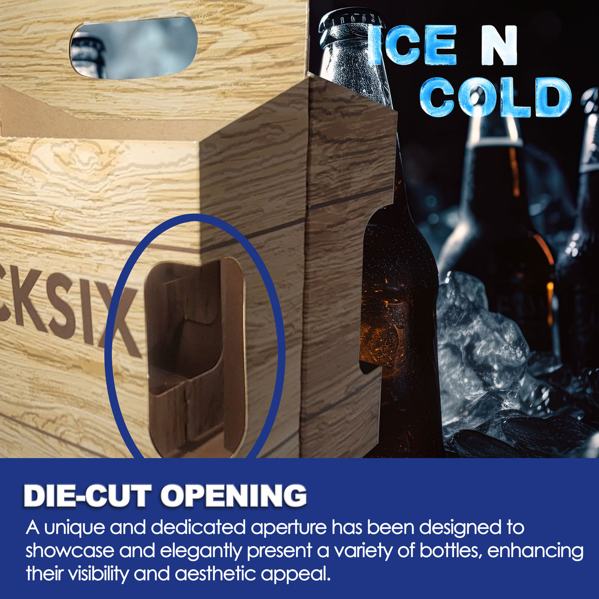 6pk Cardboard Carrier (Die-Cut Crate Design) | Holds 6pk 12oz Bottles
