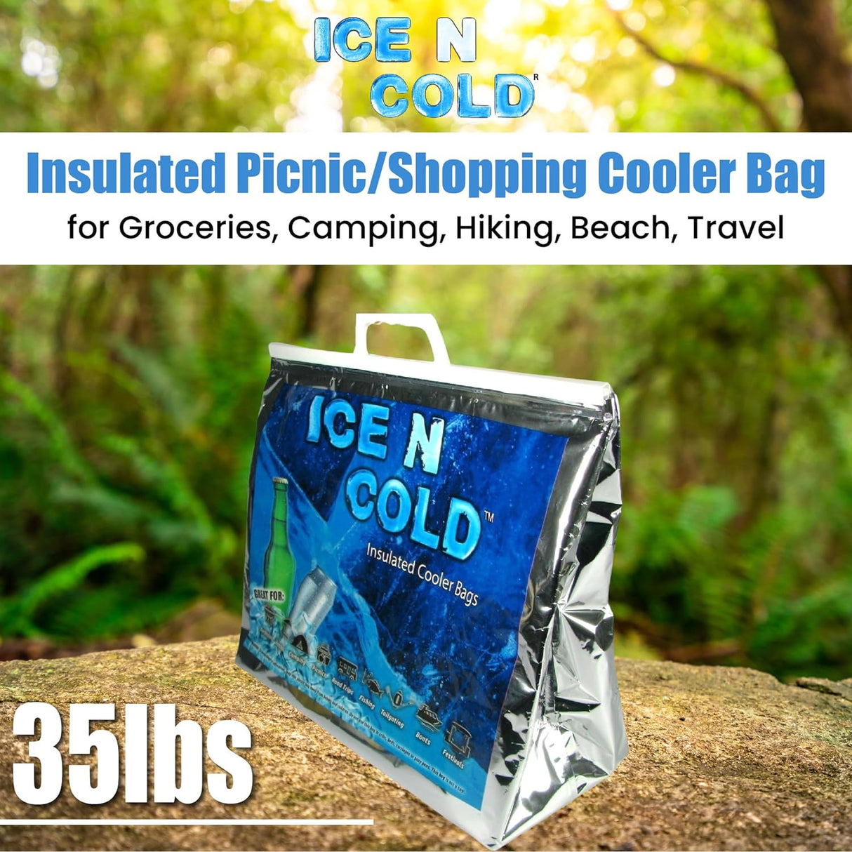 ICE N COLD®  XL Insulated Cooler Bags - Thermal Bags holds up to 45 lbs - Available in multiple quantities