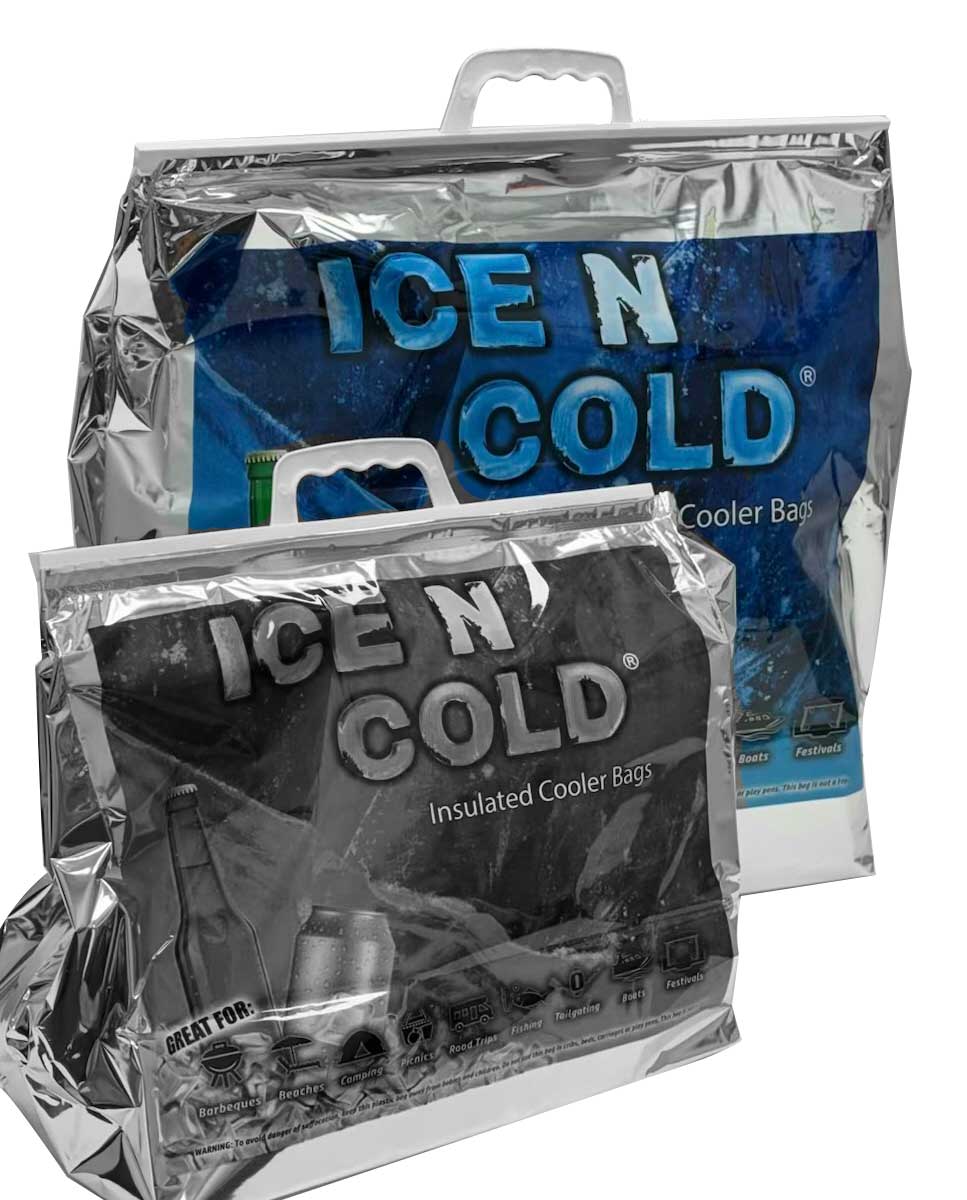 ICE N COLD XL Insulated Cooler Bags - Thermal Bags holds up to 40 lbs - Available in multiple quantities