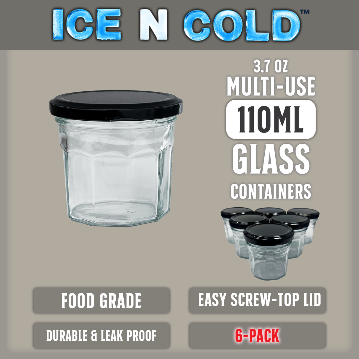 Multi-Use Glass Jars with Leakproof Clear Lid, Reusable & Eco-Friendly – Ideal for Jams, Sauces, Spices; Lead -Free and BPA-Free Glass Bottle