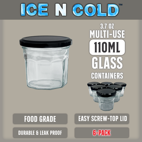 Multi-Use Glass Jars with Leakproof Clear Lid, Reusable & Eco-Friendly – Ideal for Jams, Sauces, Spices; Lead -Free and BPA-Free Glass Bottle
