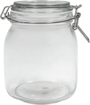 Airtight Glass Storage Jars with Clamp Lid – Food Storage Containers with Rubber Gasket Seal – Pantry & Kitchen Canisters for Dry Goods, Coffee, Sugar, Pasta – 0.4L to 4L Sizes Jay's Import & Export