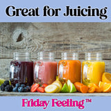 Friday Feeling 16oz Glass Mason Jar Mug with Handle, Metal Lid and Striped Straw, Beverage Container