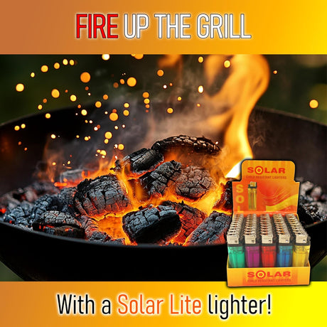 Solar Lite® Clear Lighters | 50ct | Bonus Free 5-Pack lighters Included with Every 50pk Purchase.