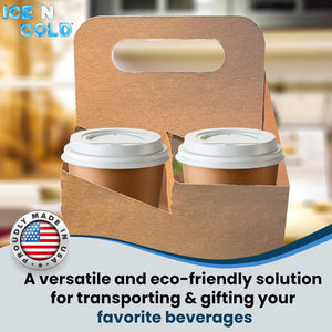 4 Bottle Kraft Cardboard Carrier | 750ml Wine/Liquor Bottle Carrier or 22oz Wine/Beer Bottle Carrier | 4 Pack