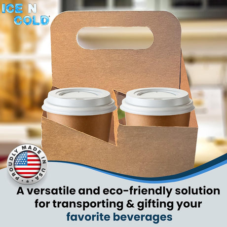 4 Bottle Kraft Cardboard Carrier | 750ml Wine/Liquor Bottle Carrier or 22oz Wine/Beer Bottle Carrier | 4 Pack