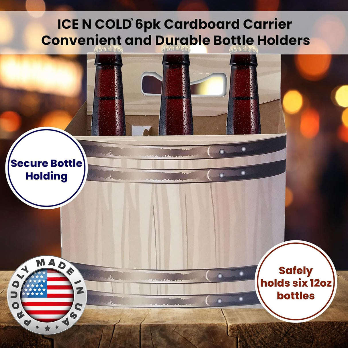 6pk Cardboard Carrier | Barrel Cardboard 12oz Bottle Carrier