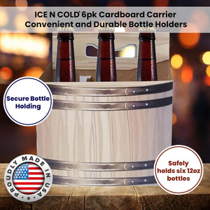 6pk Cardboard Carrier | Barrel Cardboard 12oz Bottle Carrier