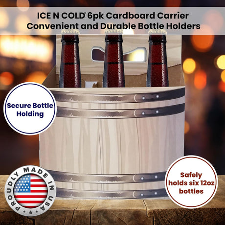 6pk Cardboard Carrier | Barrel Cardboard 12oz Bottle Carrier