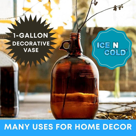 1 Gallon (128oz) Amber Glass Jug With 38mm Cap