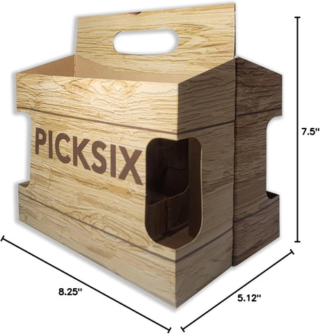 6pk Cardboard Carrier (Die-Cut Crate Design) | Holds 6pk 12oz Bottles