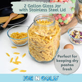 Large Glass Jar in 8 liter and 4 liter- Clear Wide Mouth Container for Storage, Kitchen, Pantry, and Laundry