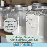 Large Glass Jar in 8 liter and 4 liter- Clear Wide Mouth Container for Storage, Kitchen, Pantry, and Laundry
