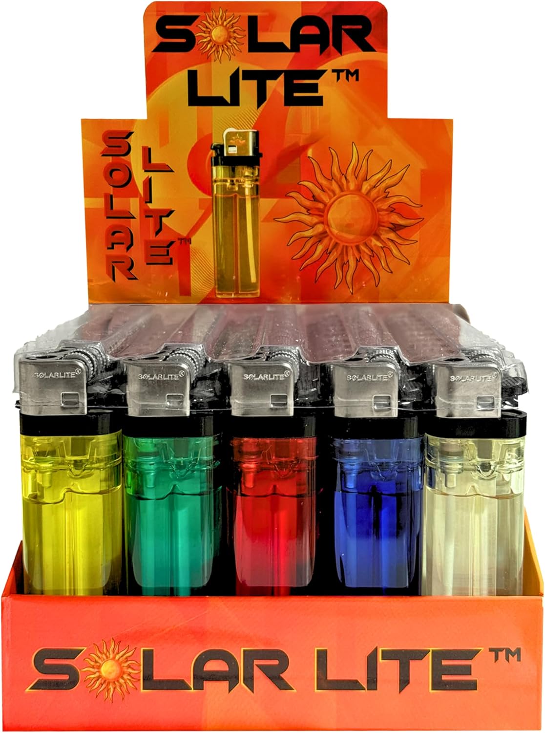 Solar Lite® Clear Lighters | 50ct | Bonus Free 5-Pack lighters Included with Every 50pk Purchase.