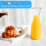 1-Liter Glass Carafe (33.8 oz / ~0.26 Gal) – Wide Mouth Water, Juice, Wine and Drink Jug, Clear Durable Glass