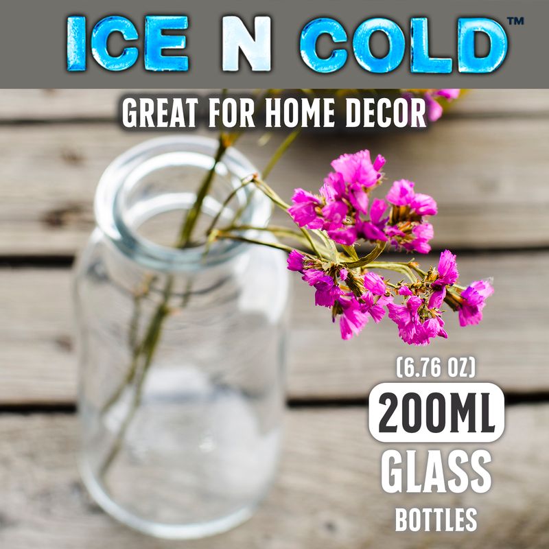 6.76 oz / 200ml Vintage Glass Bottle with Leakproof Clear Lid, Reusable & Eco-Friendly – Ideal for Milk, Juices, Smoothies, Infused Water, BPA-Free Glass Bottle