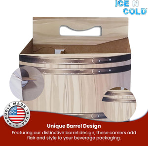 6pk Cardboard Carrier | Barrel Cardboard 12oz Bottle Carrier