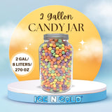 Large Glass Jar in 8 liter and 4 liter- Clear Wide Mouth Container for Storage, Kitchen, Pantry, and Laundry