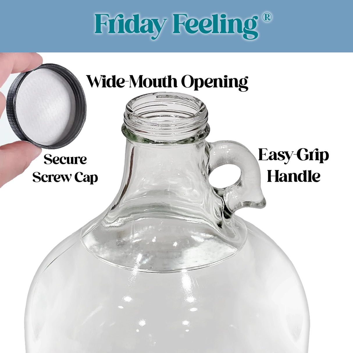 Oversized XL Glass Swear Jar with Lid, 5.2 Liter Money Saving Bank for Adults, Coin Collection Container (X-Large)