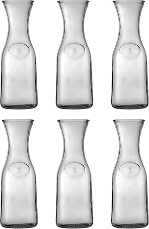1-Liter Glass Carafe (33.8 oz / ~0.26 Gal) – Wide Mouth Water, Juice, Wine and Drink Jug, Clear Durable Glass