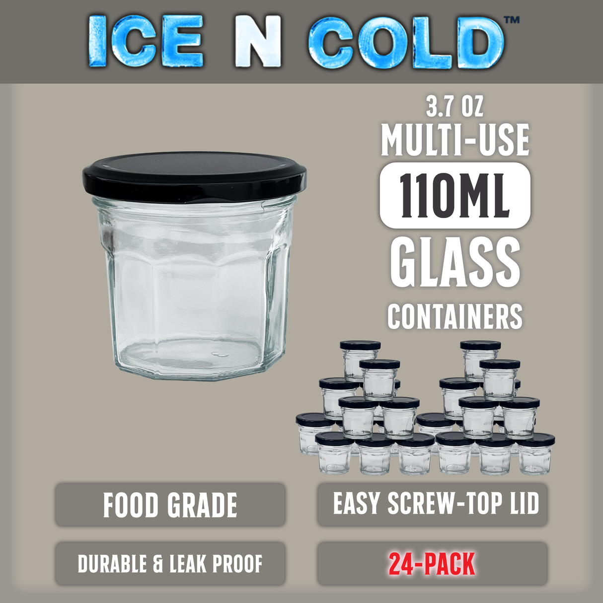 Multi-Use Glass Jars with Leakproof Clear Lid, Reusable & Eco-Friendly – Ideal for Jams, Sauces, Spices; Lead -Free and BPA-Free Glass Bottle