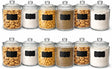 Glass Jar with Airtight Lid - Chalkboard Label & Chalk - Large Clear Kitchen Counter Jar for Cookies, Candy, Snacks, Dog Treats, Flour & Sugar Storage ICE N COLD®