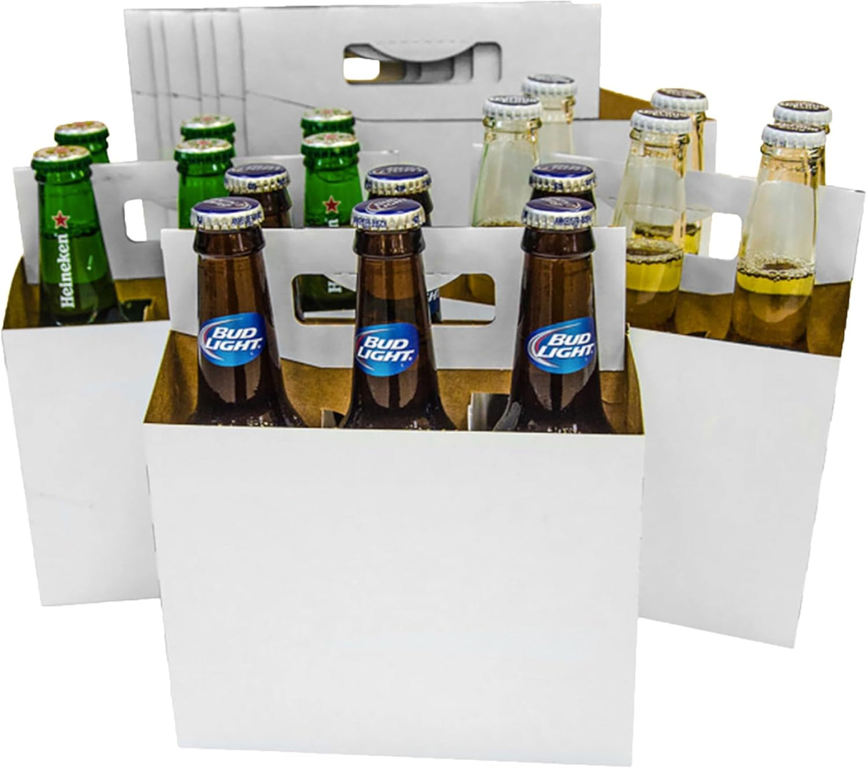 6pk Cardboard Bottle Holder White| Fits 12-16oz bottles