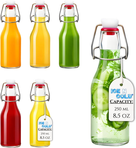 Glass Swing Top Bottles | Perfect for Limoncello, Syrups, Oils, Vinegar, Beverages | Airtight Reusable Glass Bottles | Available Various Sizes