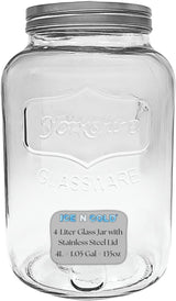 Large Glass Jar in 8 liter and 4 liter- Clear Wide Mouth Container for Storage, Kitchen, Pantry, and Laundry