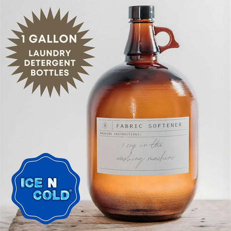 1 Gallon (128oz) Amber Glass Jug With 38mm Cap