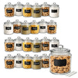 Glass Jar with Airtight Lid - Chalkboard Label & Chalk - Large Clear Kitchen Counter Jar for Cookies, Candy, Snacks, Dog Treats, Flour & Sugar Storage ICE N COLD®