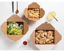 Load image into Gallery viewer, Kraft Folded Burger &amp; Food Box (68oz) - 20 Count
