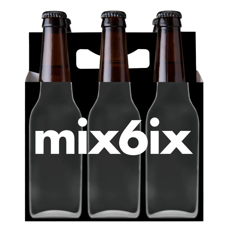 ICE N COLD 6 Pack Cardboard Carriers - Black X-Ray Style - Made in USA - Safe & Easy Transport for 12oz Beer or Soda Bottles