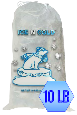 ICE N COLD® 10lb Ice Bags with Drawstring Closure | 41 mic Thickness | Portable Storage and Freezer Keeper